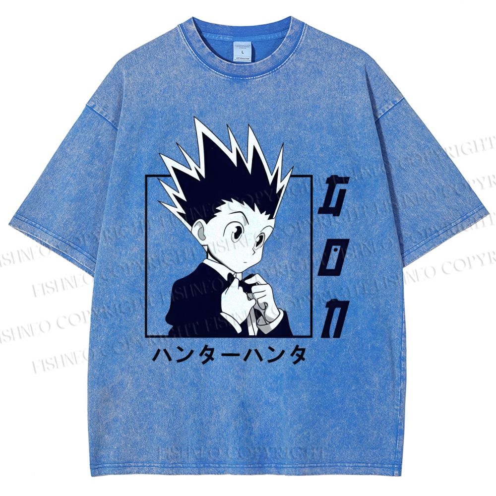 Unisex Gon Freecss Hunter Printed Washed Tee