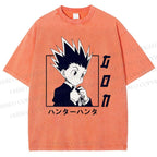 Unisex Gon Freecss Hunter Printed Washed Tee