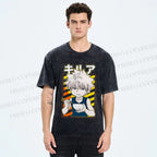Unisex Hunter Killua Zoldyck Printed Washed Tee