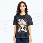 Unisex Hunter Killua Zoldyck Printed Washed Tee