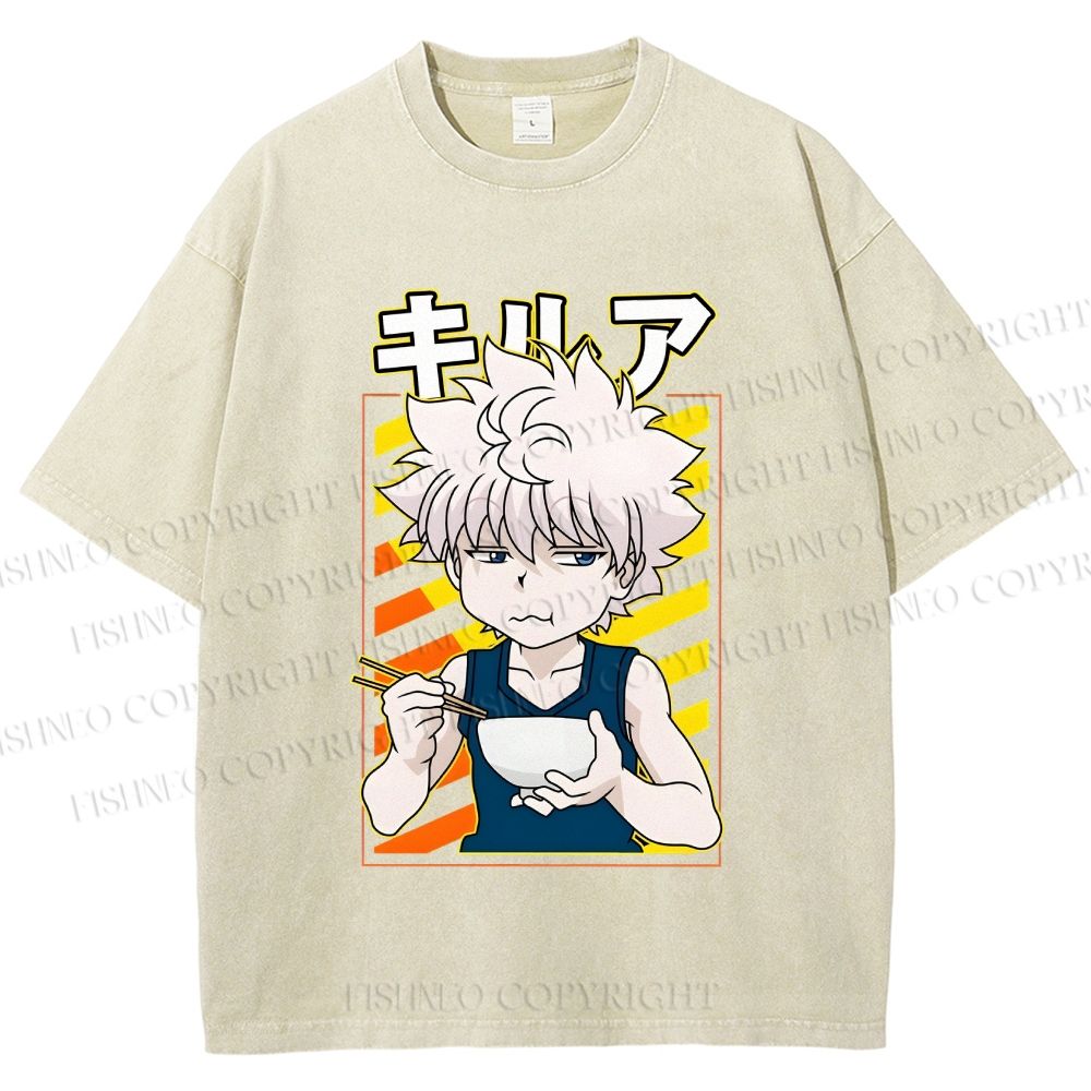 Unisex Hunter Killua Zoldyck Printed Washed Tee