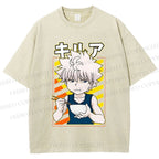 Unisex Hunter Killua Zoldyck Printed Washed Tee
