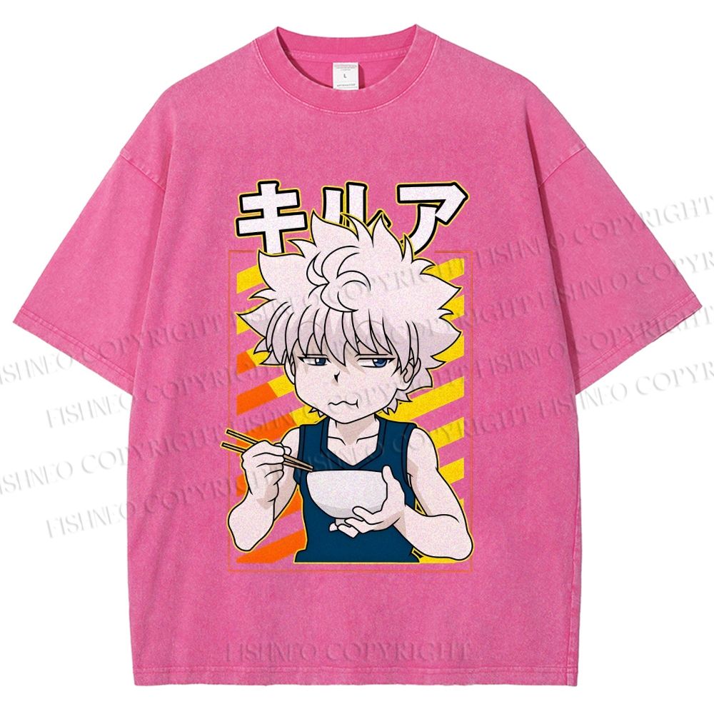 Unisex Hunter Killua Zoldyck Printed Washed Tee