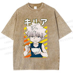 Unisex Hunter Killua Zoldyck Printed Washed Tee