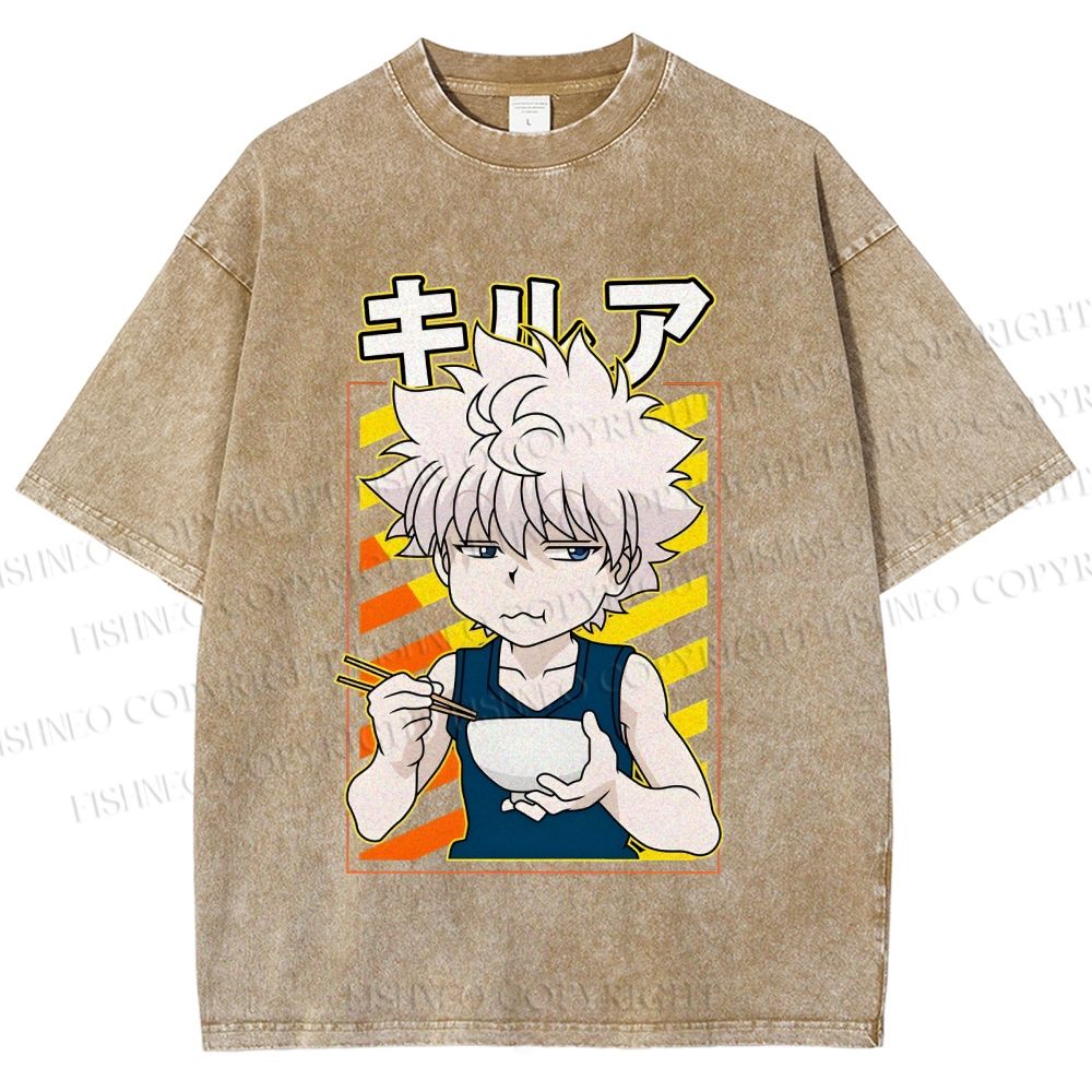 Unisex Hunter Killua Zoldyck Printed Washed Tee