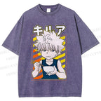 Unisex Hunter Killua Zoldyck Printed Washed Tee