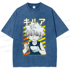 Unisex Hunter Killua Zoldyck Printed Washed Tee