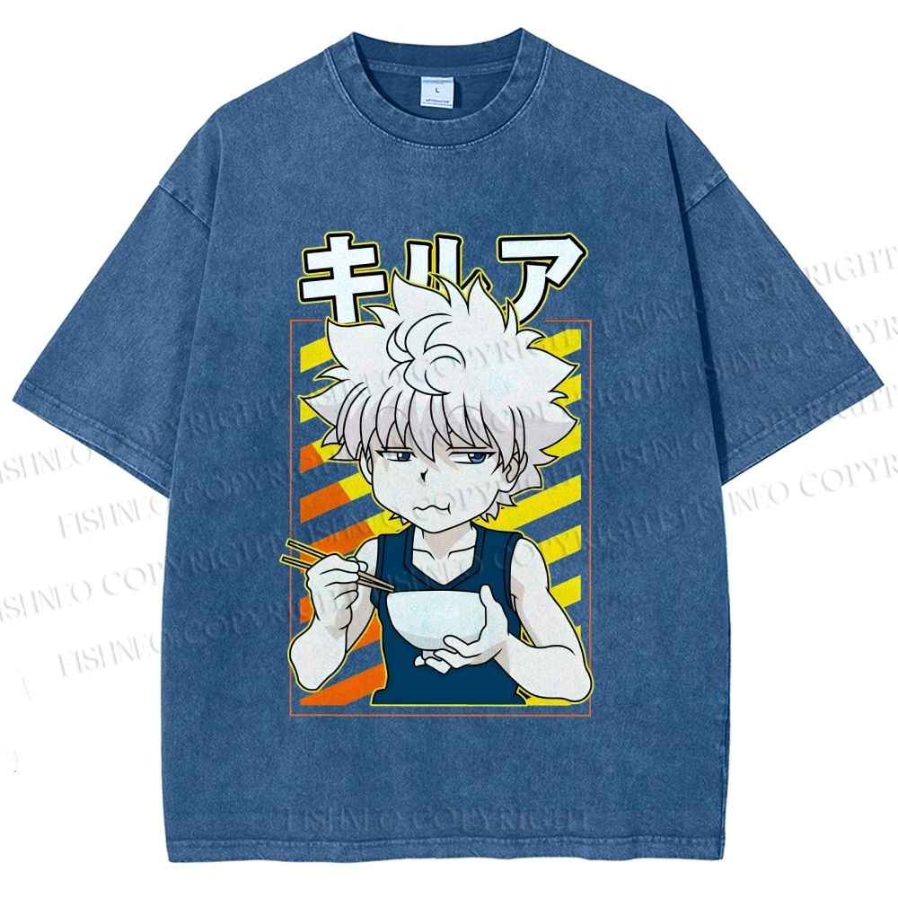 Unisex Hunter Killua Zoldyck Printed Washed Tee
