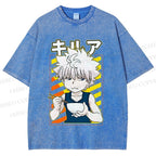Unisex Hunter Killua Zoldyck Printed Washed Tee