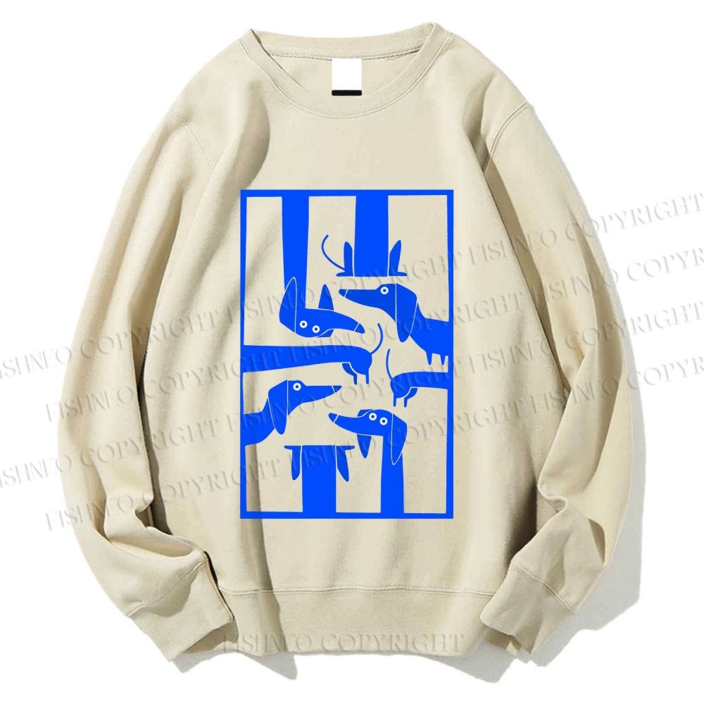 Unisex Geometric Dachshund Dog Printed Sweatshirt