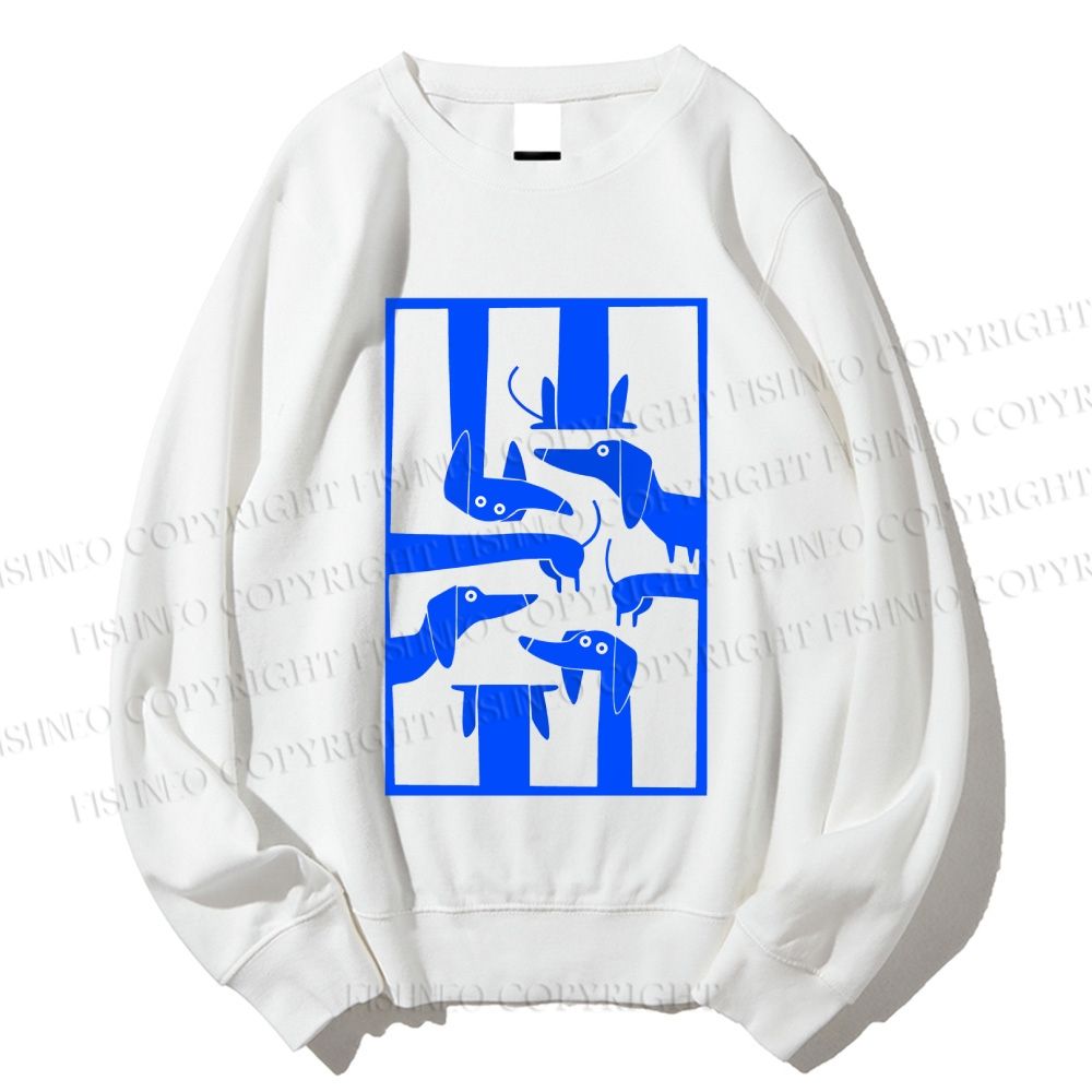 Unisex Geometric Dachshund Dog Printed Sweatshirt