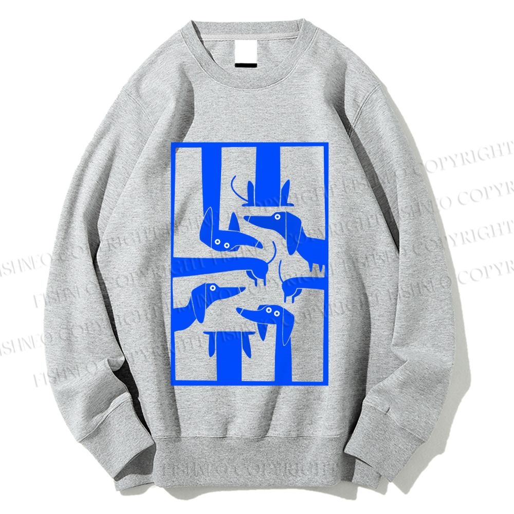 Unisex Geometric Dachshund Dog Printed Sweatshirt