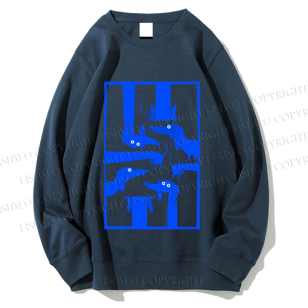Unisex Geometric Dachshund Dog Printed Sweatshirt