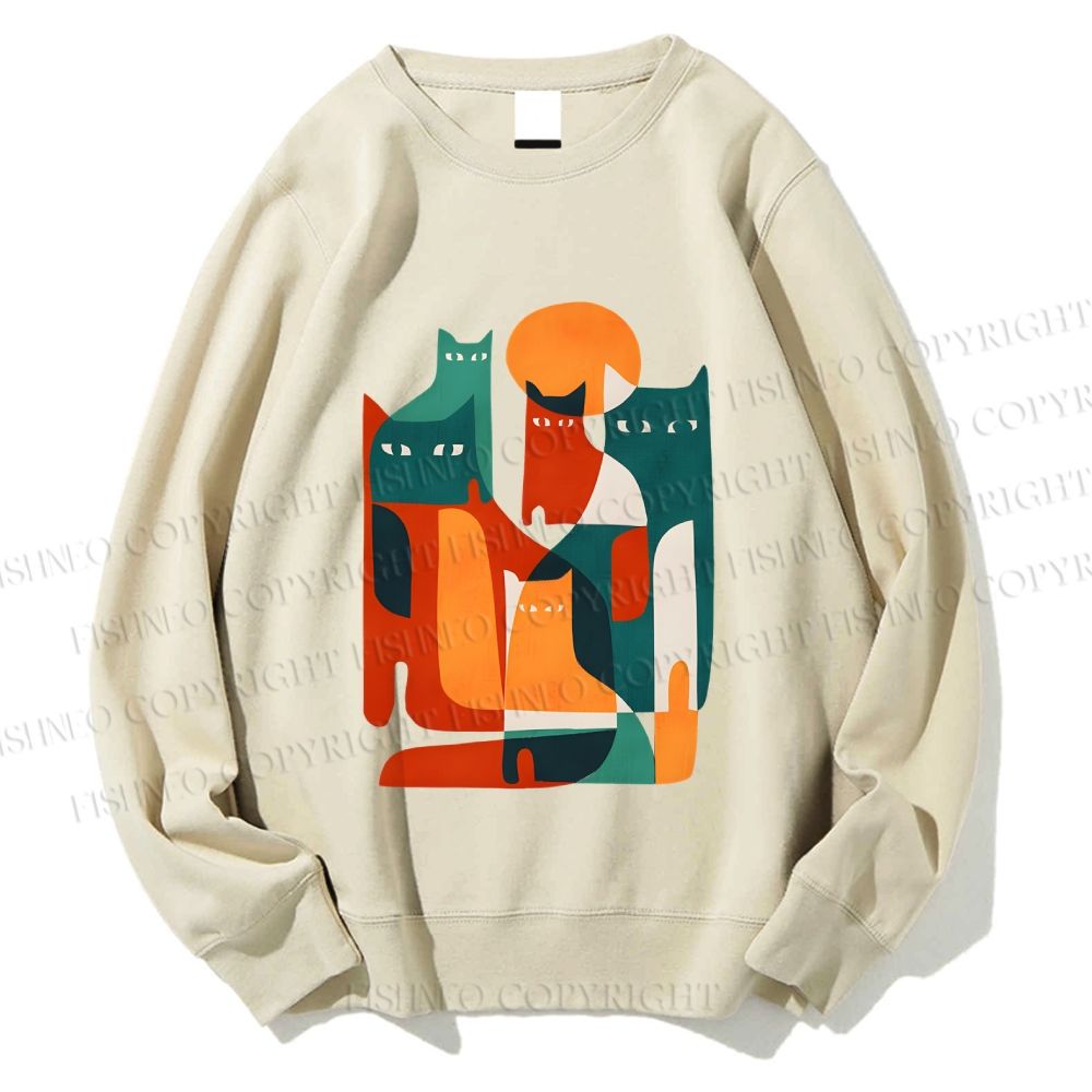 Unisex Cats Printed Sweatshirt