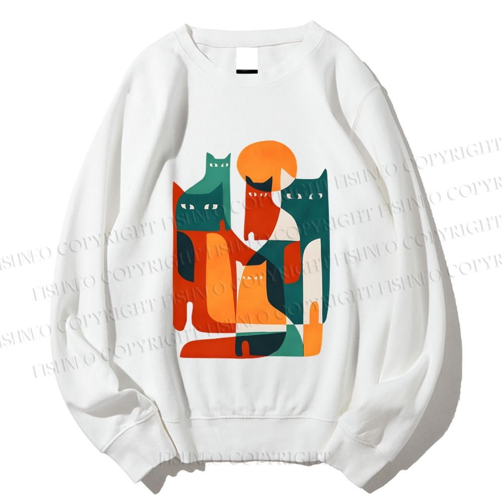 Unisex Cats Printed Sweatshirt