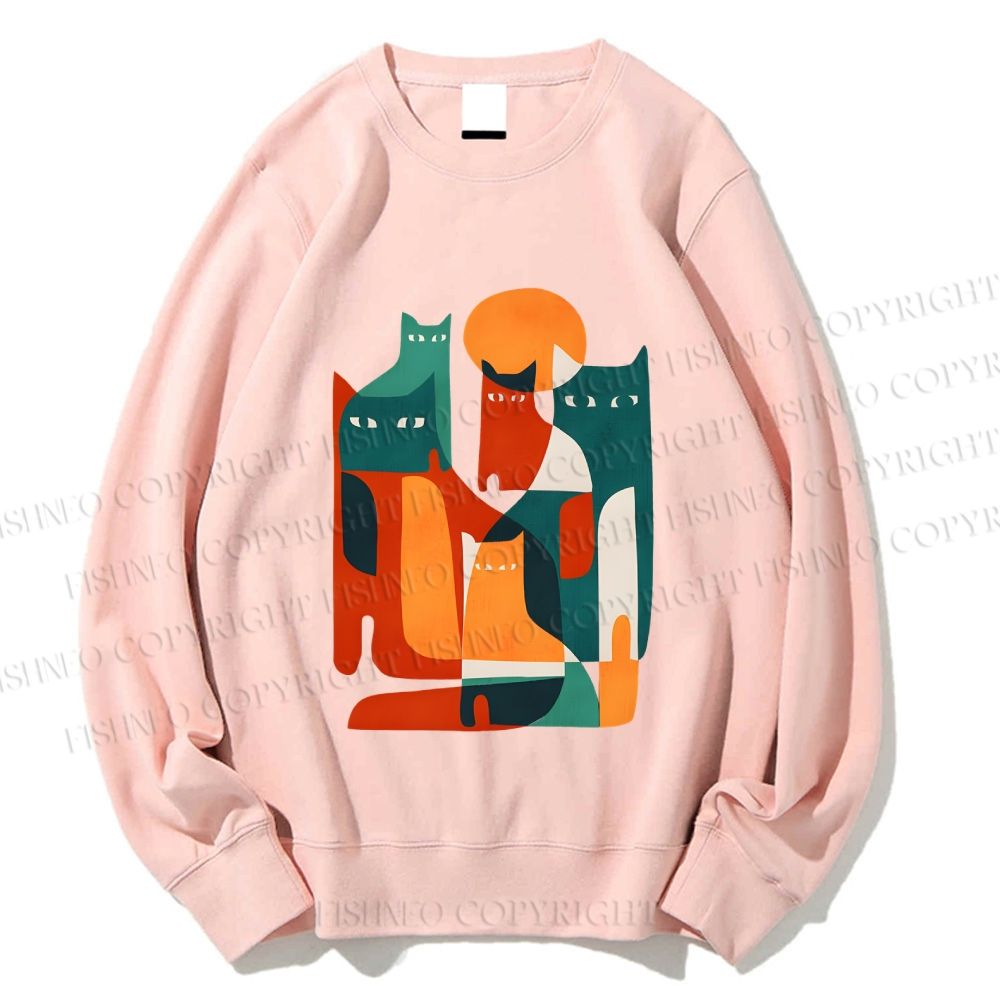 Unisex Cats Printed Sweatshirt