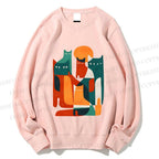 Unisex Cats Printed Sweatshirt
