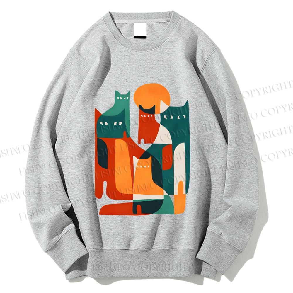 Unisex Cats Printed Sweatshirt