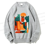 Unisex Cats Printed Sweatshirt