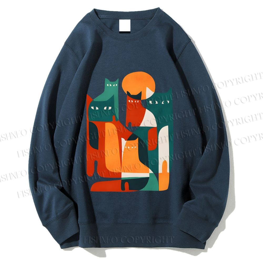 Unisex Cats Printed Sweatshirt