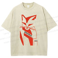 Unisex Bauhaus Geometric Cat Printed Washed Tee