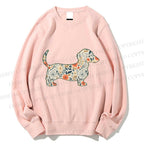 Unisex Floral Dachshund Printed Sweatshirt