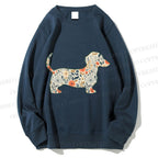 Unisex Floral Dachshund Printed Sweatshirt
