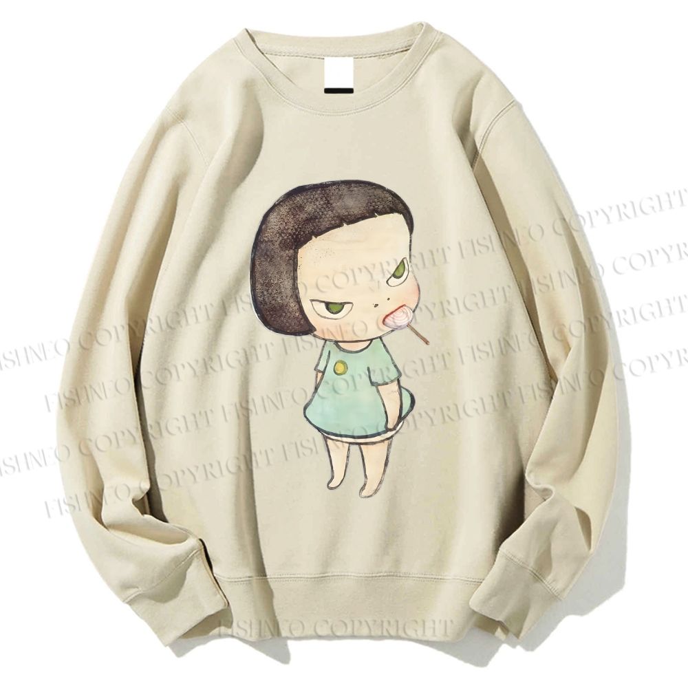 Unisex Yoshitomo Nara lollipop Printed Sweatshirt