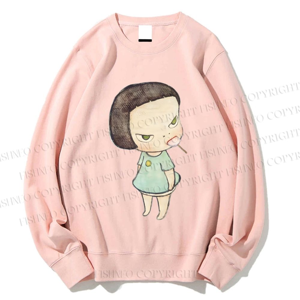 Unisex Yoshitomo Nara lollipop Printed Sweatshirt