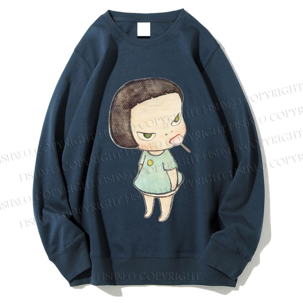 Unisex Yoshitomo Nara lollipop Printed Sweatshirt
