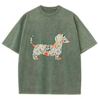 Floral Dachshund T-shirt