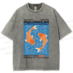 Unisex Tokyo Aquarium Koi Printed Washed Tee