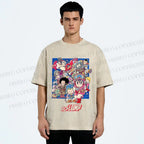 Unisex Japanese Arale Norimaki Anime Printed Washed Tee