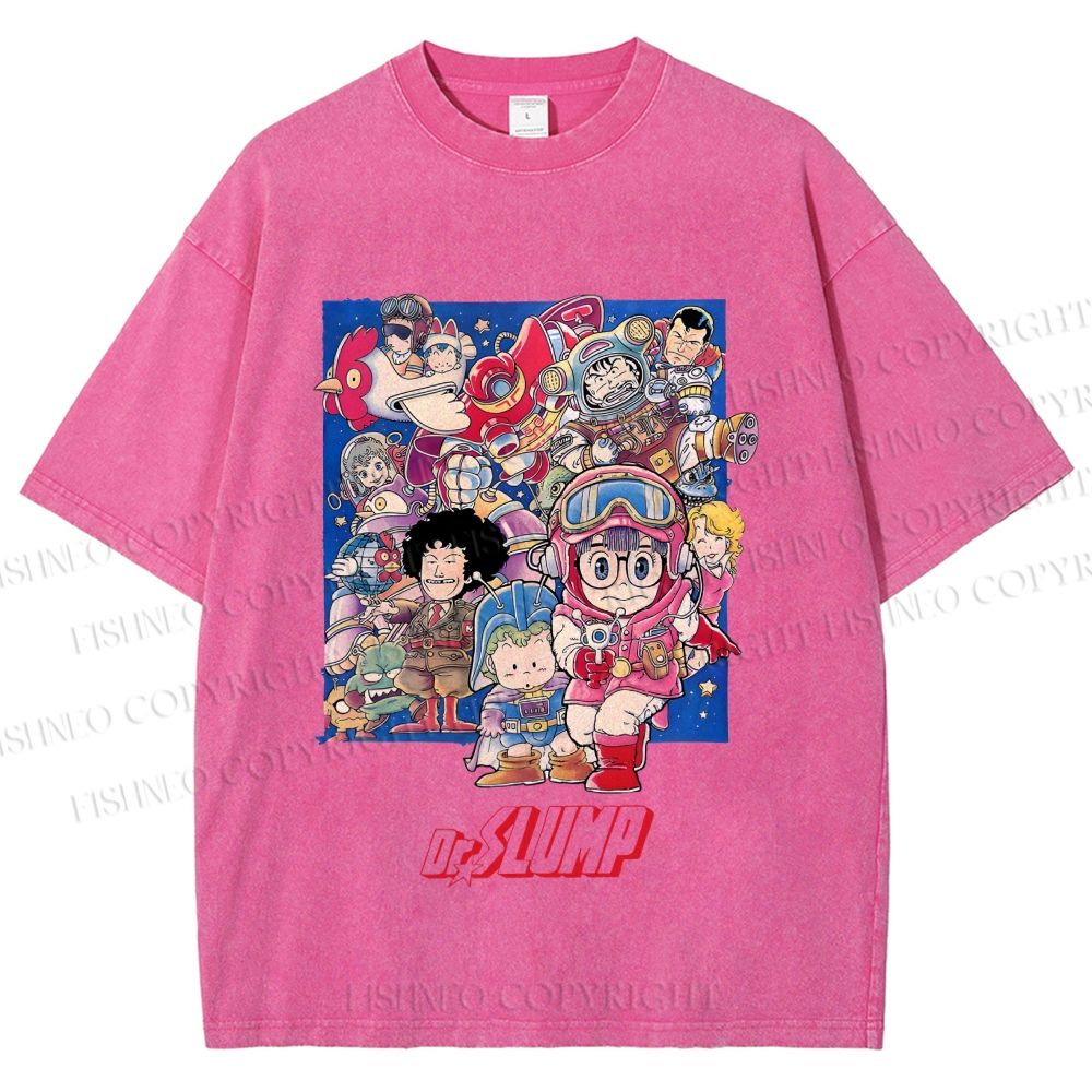 Unisex Japanese Arale Norimaki Anime Printed Washed Tee