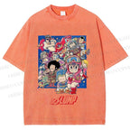 Unisex Japanese Arale Norimaki Anime Printed Washed Tee