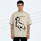 Unisex World Dalmatian Day Dog Printed Washed Tee
