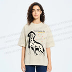 Unisex World Dalmatian Day Dog Printed Washed Tee