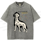 Unisex World Dalmatian Day Dog Printed Washed Tee