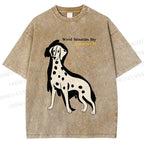 Unisex World Dalmatian Day Dog Printed Washed Tee