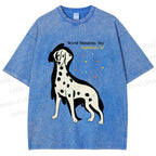 Unisex World Dalmatian Day Dog Printed Washed Tee