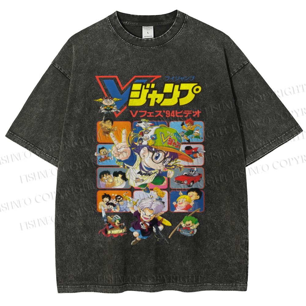 Unisex Arale Norimaki Printed Washed Tee