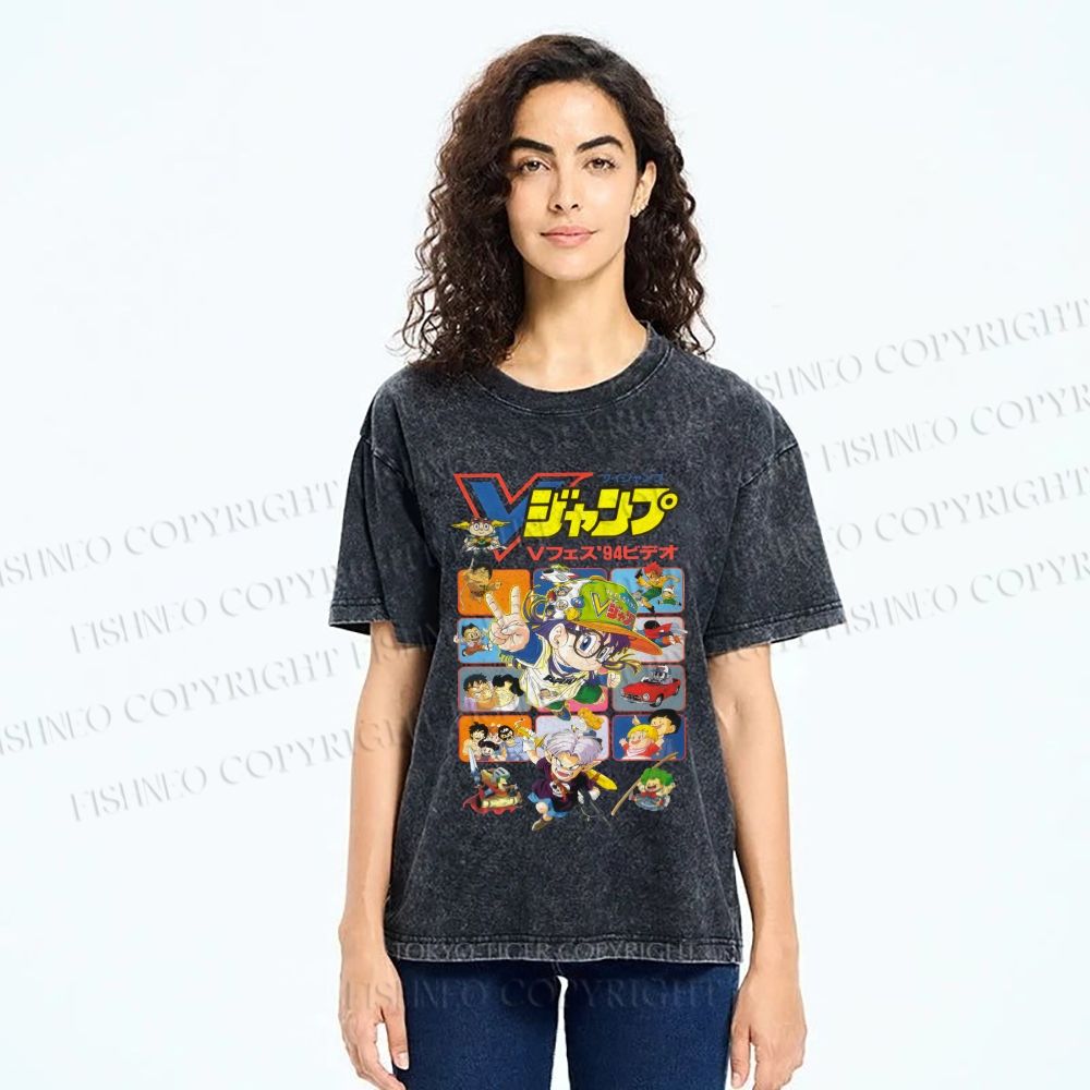 Unisex Arale Norimaki Printed Washed Tee