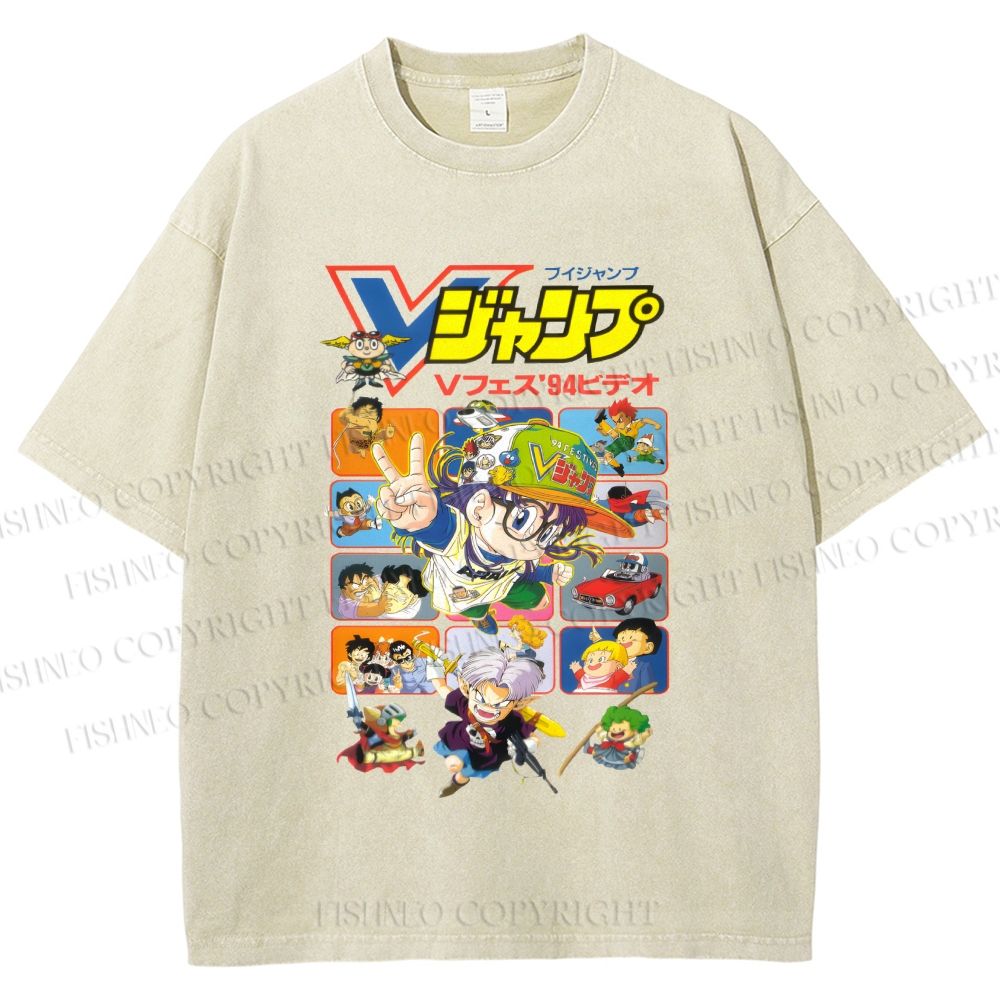 Unisex Arale Norimaki Printed Washed Tee