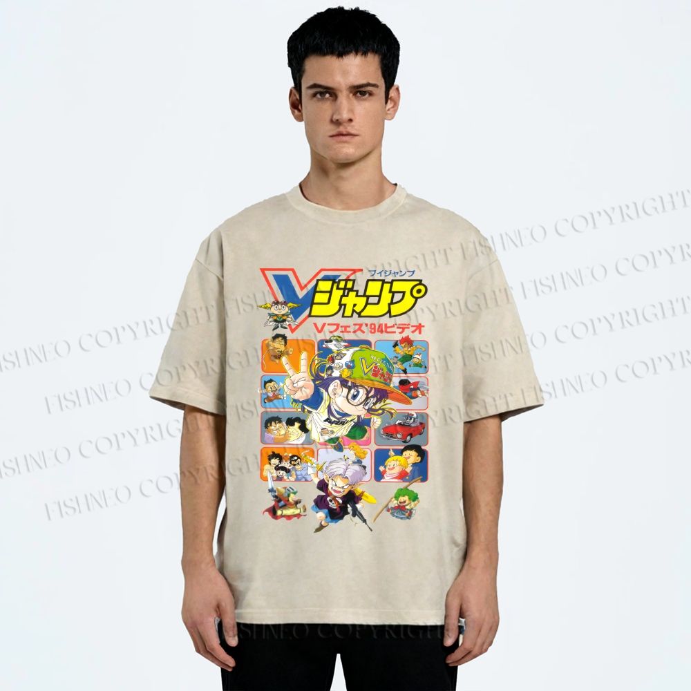 Unisex Arale Norimaki Printed Washed Tee