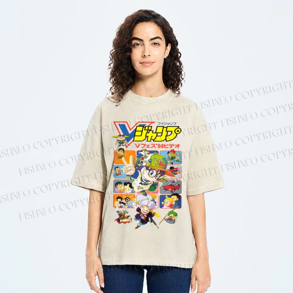 Unisex Arale Norimaki Printed Washed Tee