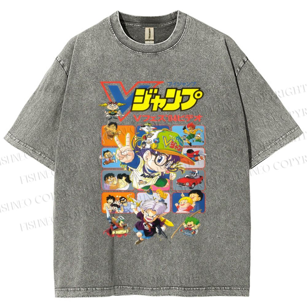 Unisex Arale Norimaki Printed Washed Tee