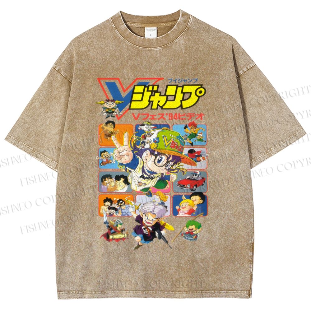 Unisex Arale Norimaki Printed Washed Tee
