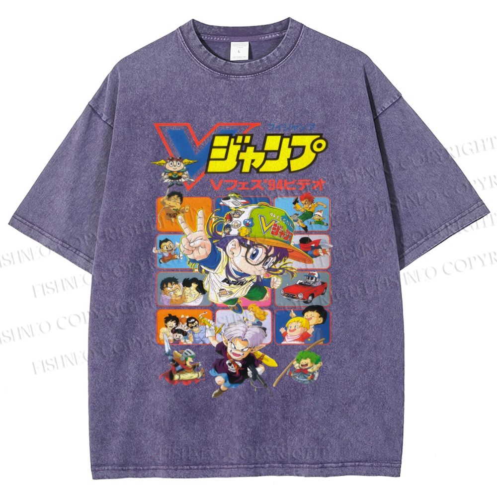 Unisex Arale Norimaki Printed Washed Tee
