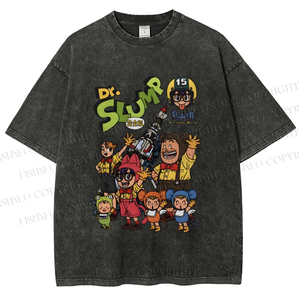 Unisex Arale Norimaki Printed Washed Tee