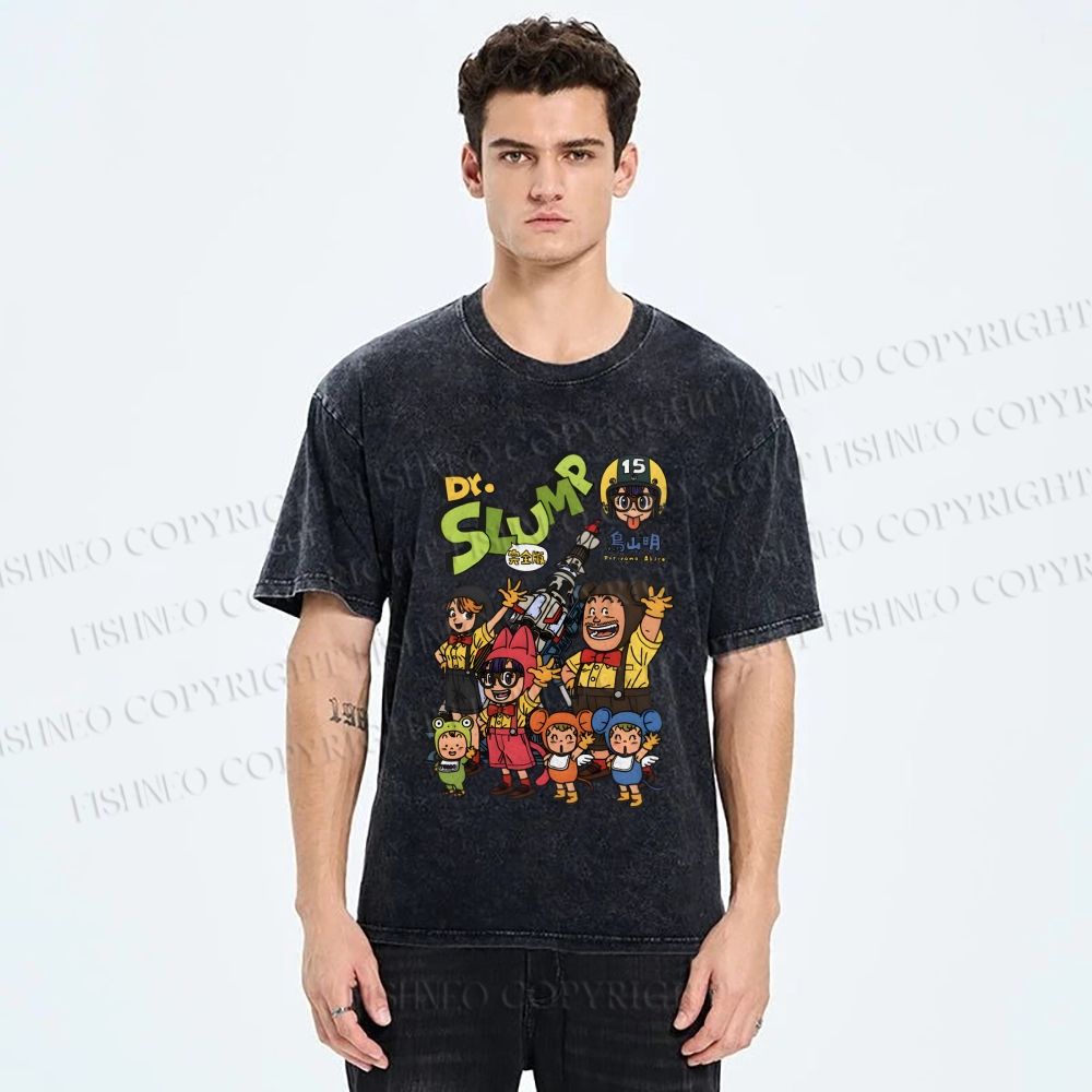 Unisex Arale Norimaki Printed Washed Tee
